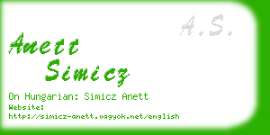 anett simicz business card